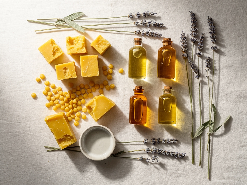 Bienenwachs und pflanzliche Öle als Rohstoffe für Naturkosmetik