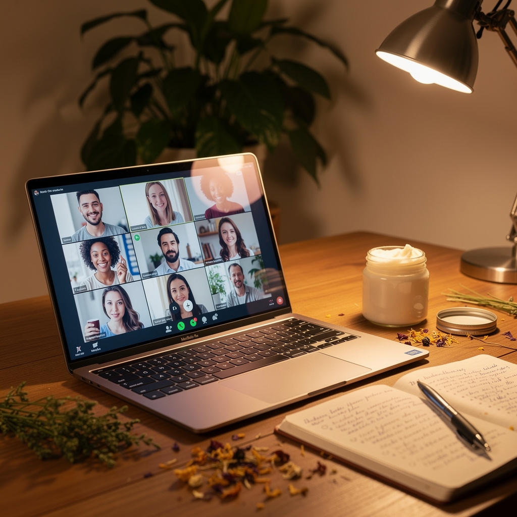 Online-Webinar Gruppensitzung für Naturkosmetik-Herstellung